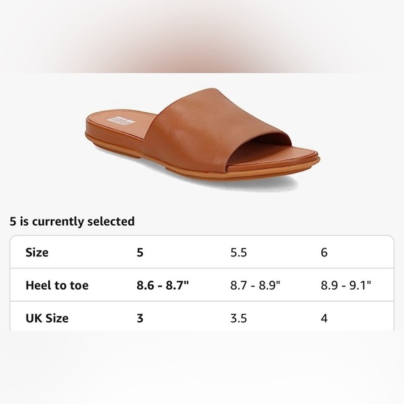 NWT Women's Gracie Leather Pool Slides Mule Color: Brown Size 5 - Picture 3 of 14